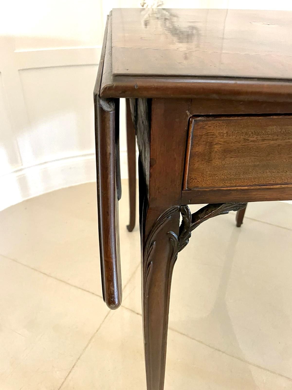 2295.0 Antique 18th Century Quality Mahogany Inlaid Butterfly Pembroke Table photo