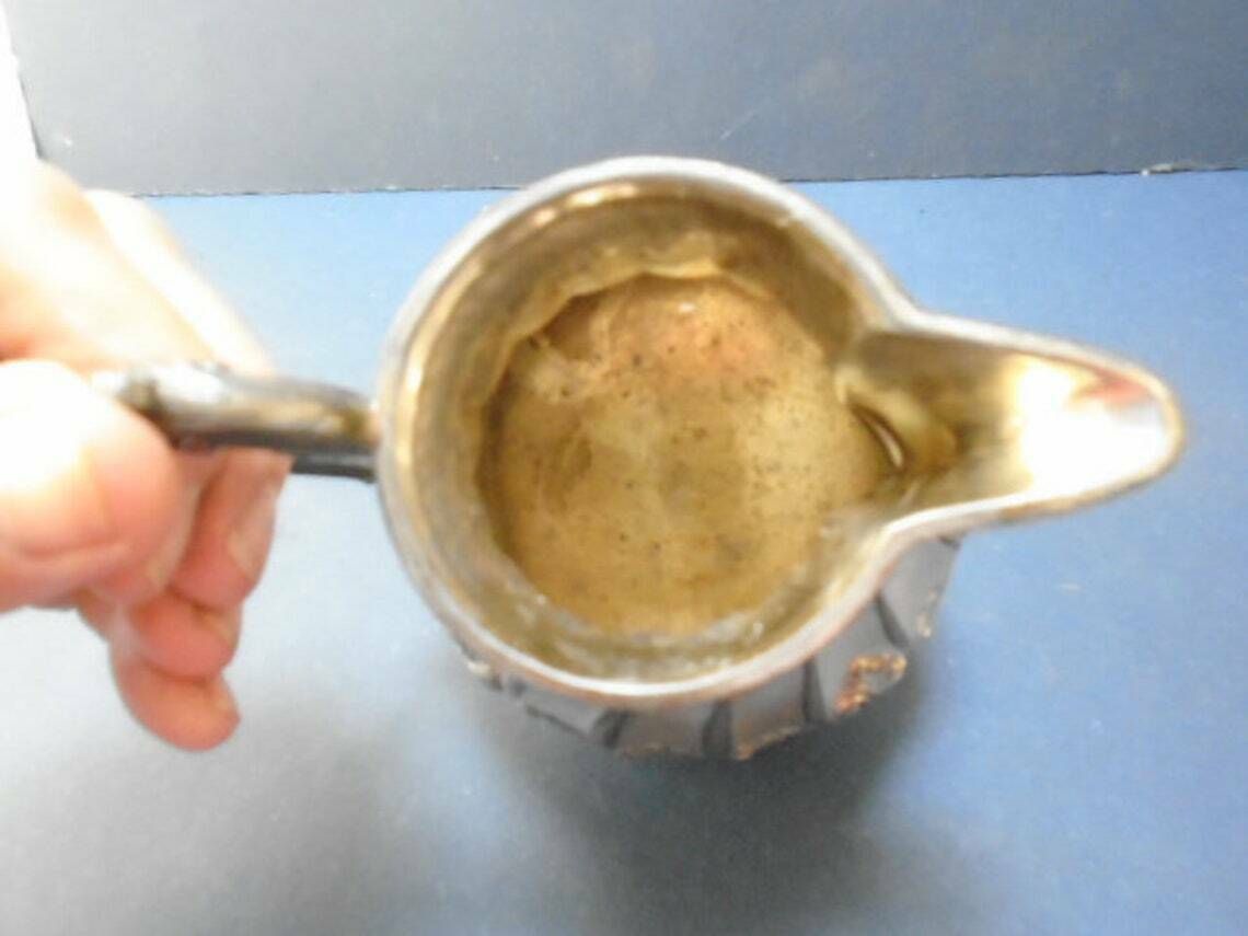 Antique French Silver Plated Creamer Or Milk  Syrup  Honey Jug Circa 1900s Victorian photo vintage