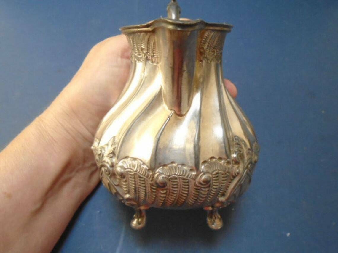 photo furniture Antique French Silver Plated Creamer Or Milk  Syrup  Honey Jug Circa 1900s Victorian