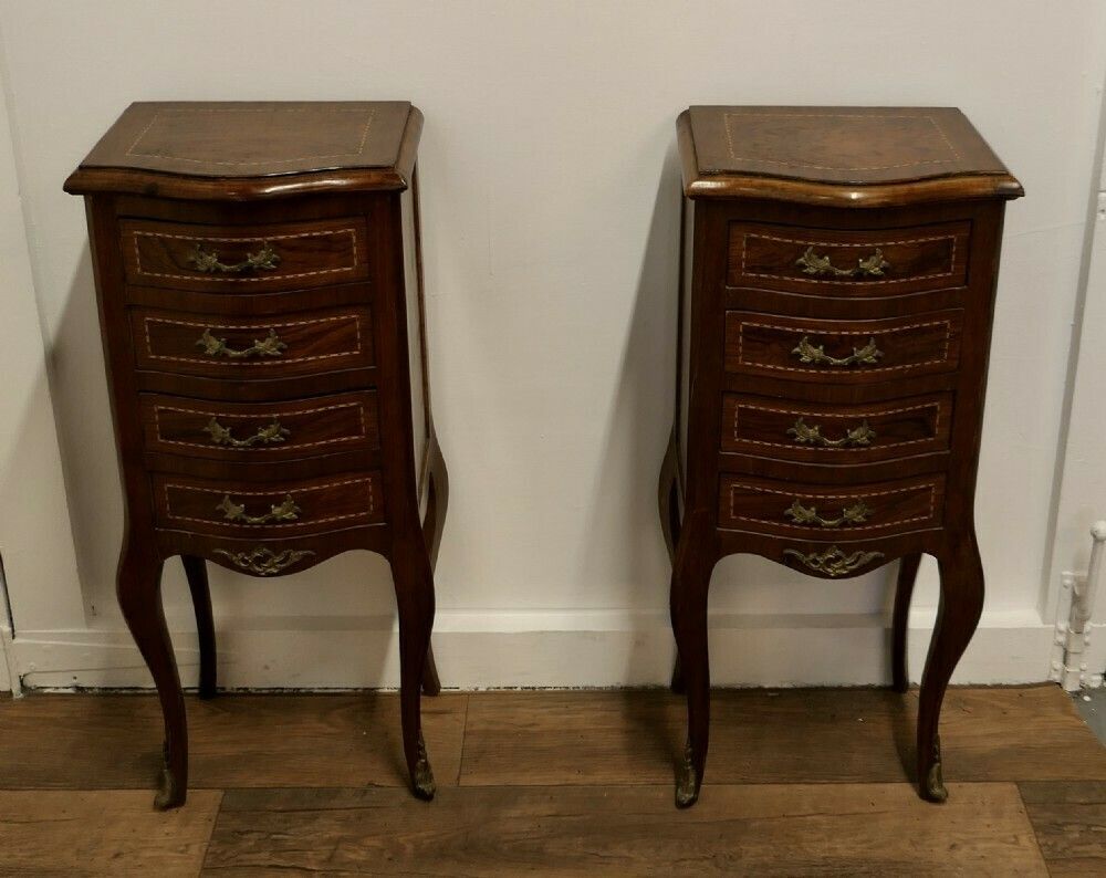 A Pair Of French Dainty Four Drawer Ormolu Side Cabinets photo furniture