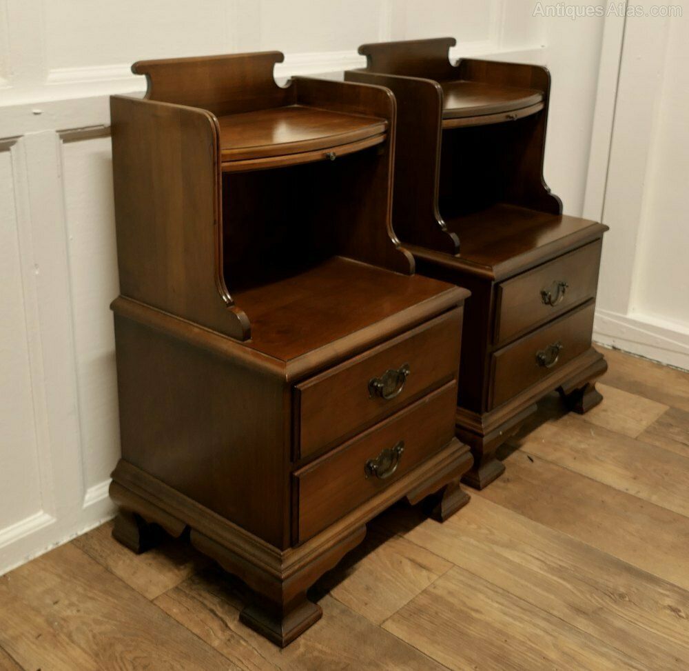 Pair Of Large French Walnut Bedside Cabinets photo for sale