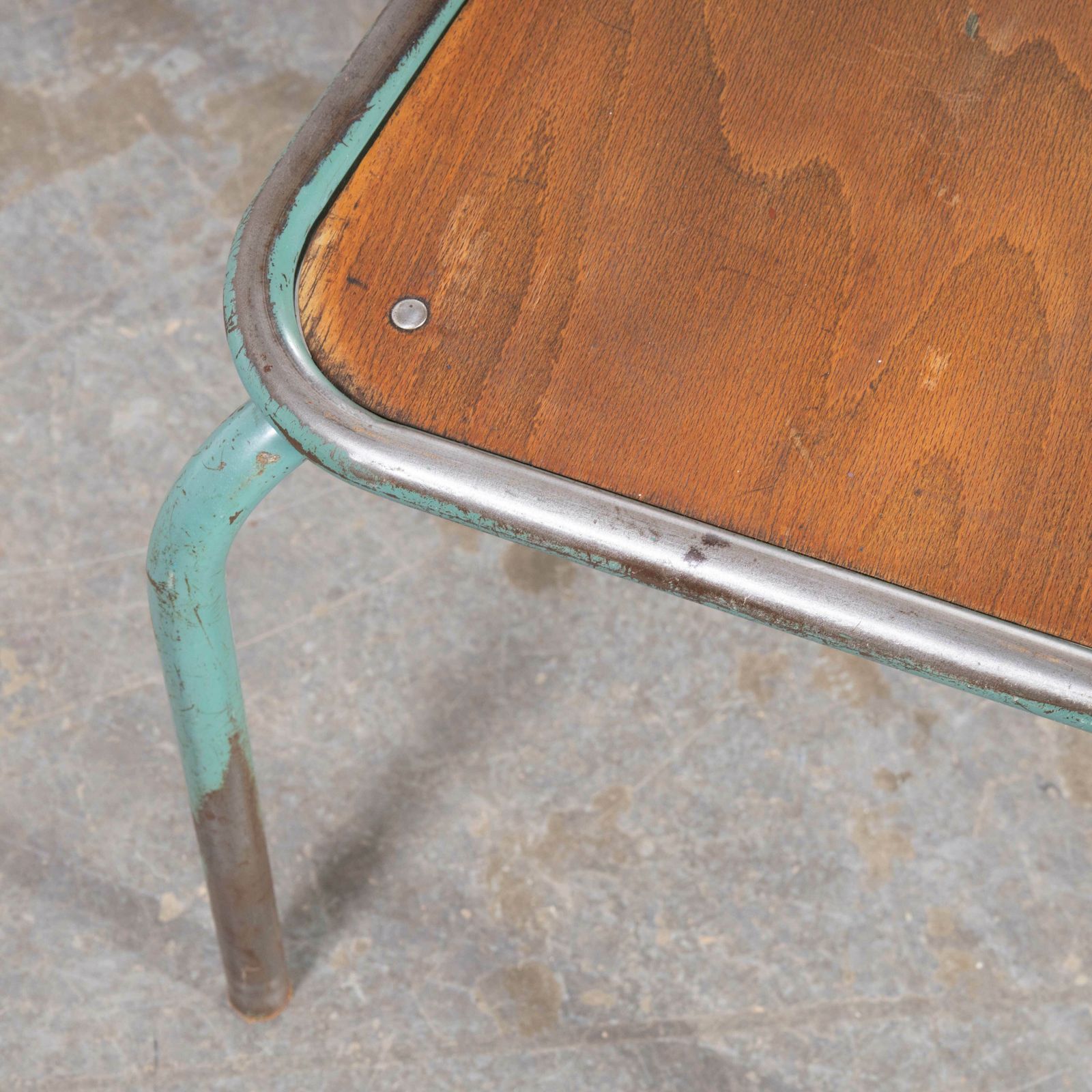 photo furniture 1950’s French Mullca Framed Seat Stacking Dining Chairs – Set Of Eight
