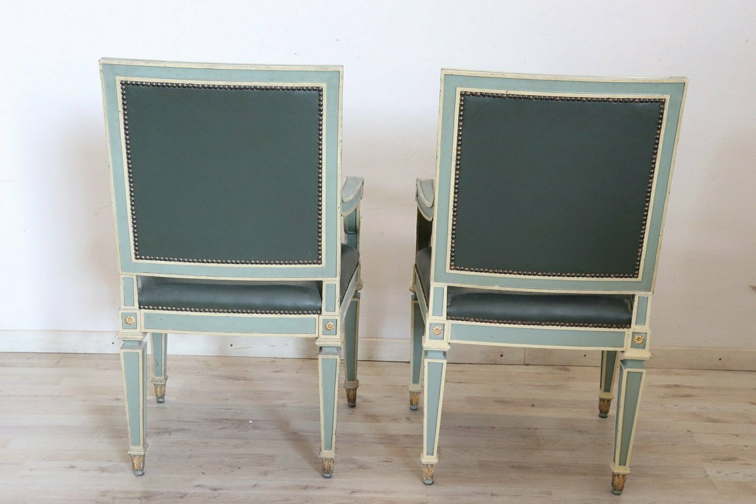 photo for sale Lacquered Wood Armchairs, 1930s, Set Of 2