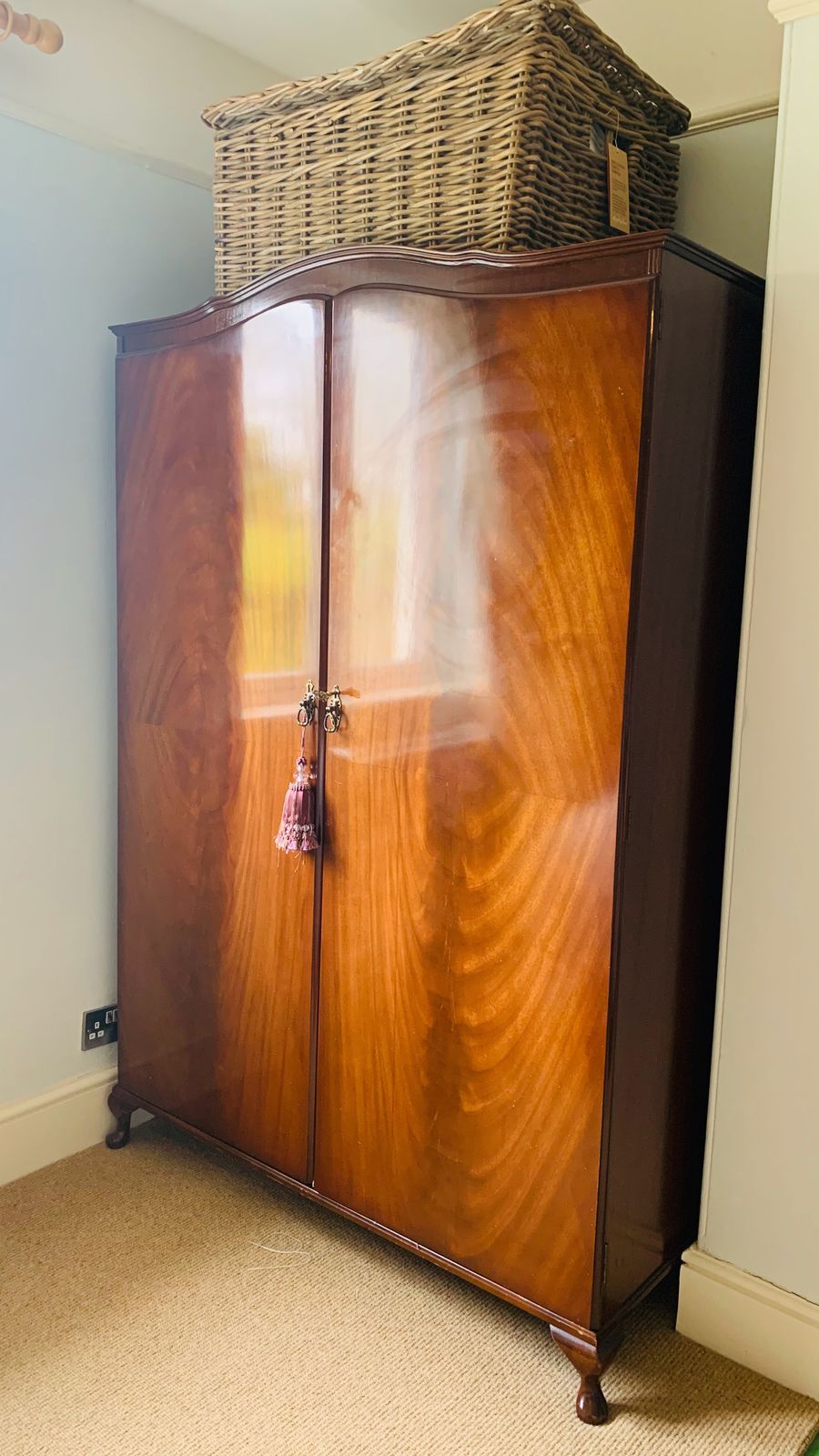 A Rare Beithcraft Flamed Walnut Wardrobe