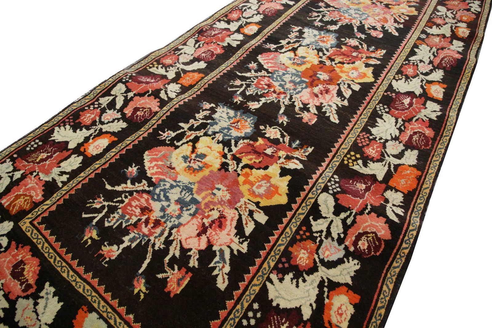 Antique Rug Caucasian Karabagh, Handmade Carpet Oriental Rug, Floral Area Rugs photo furniture