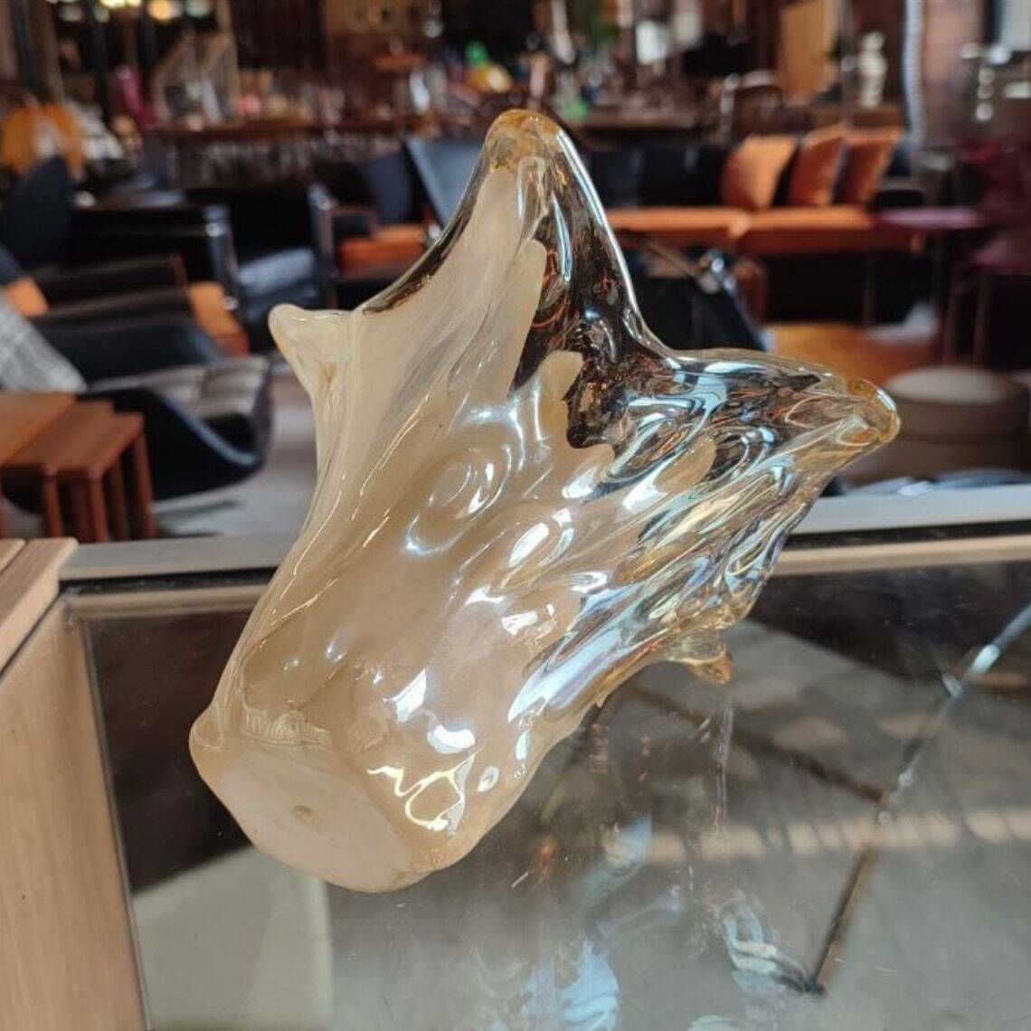 Luxurious Vintage Murano Handkerchief Crystal Vase   Made In Italy photo furniture