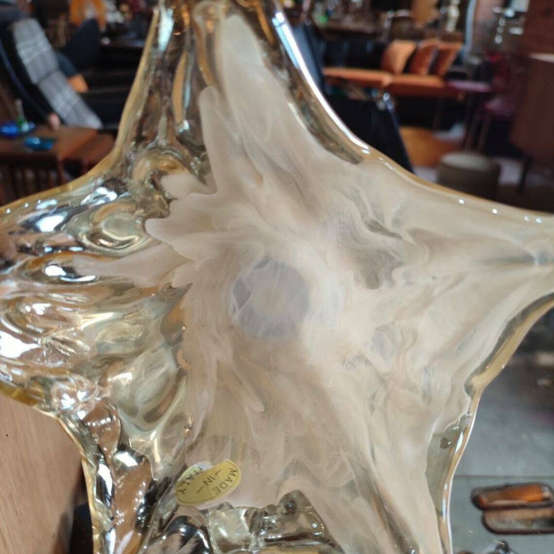 Luxurious Vintage Murano Handkerchief Crystal Vase   Made In Italy photo buy