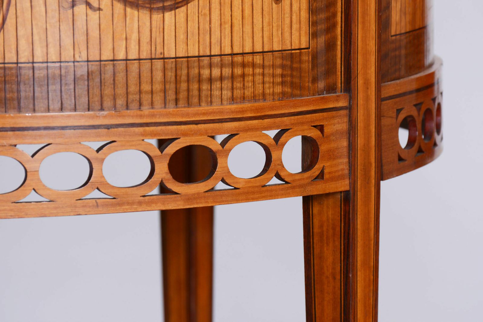 photo furniture Restored Biedermeier Side Table, Walnut, Maple, Unique Marquetry, France, 1850s