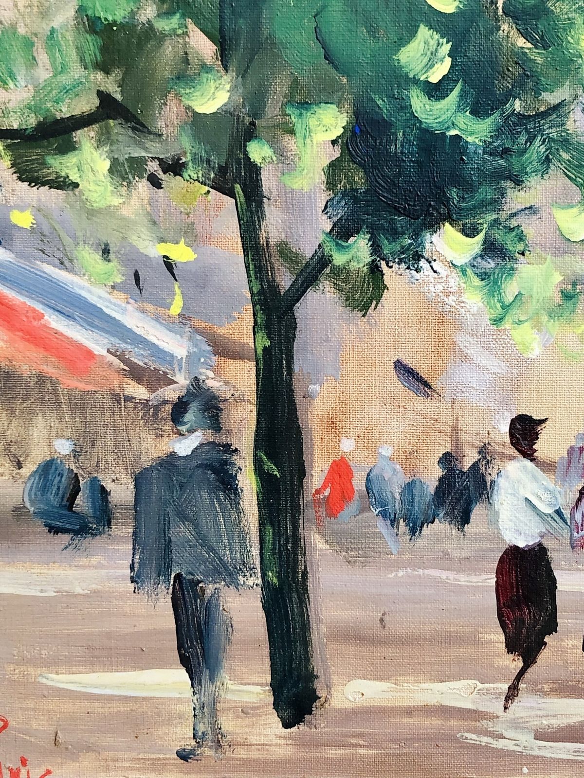 Paris Oil Painting Mid Century Parisian Cafe Scene photo Art