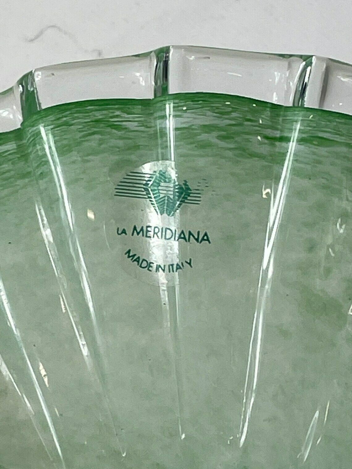 La Meridiana Italy Glass Bowl On Silver Base With A Romantic Scene Original Stamp On The Glass photo Home Decor
