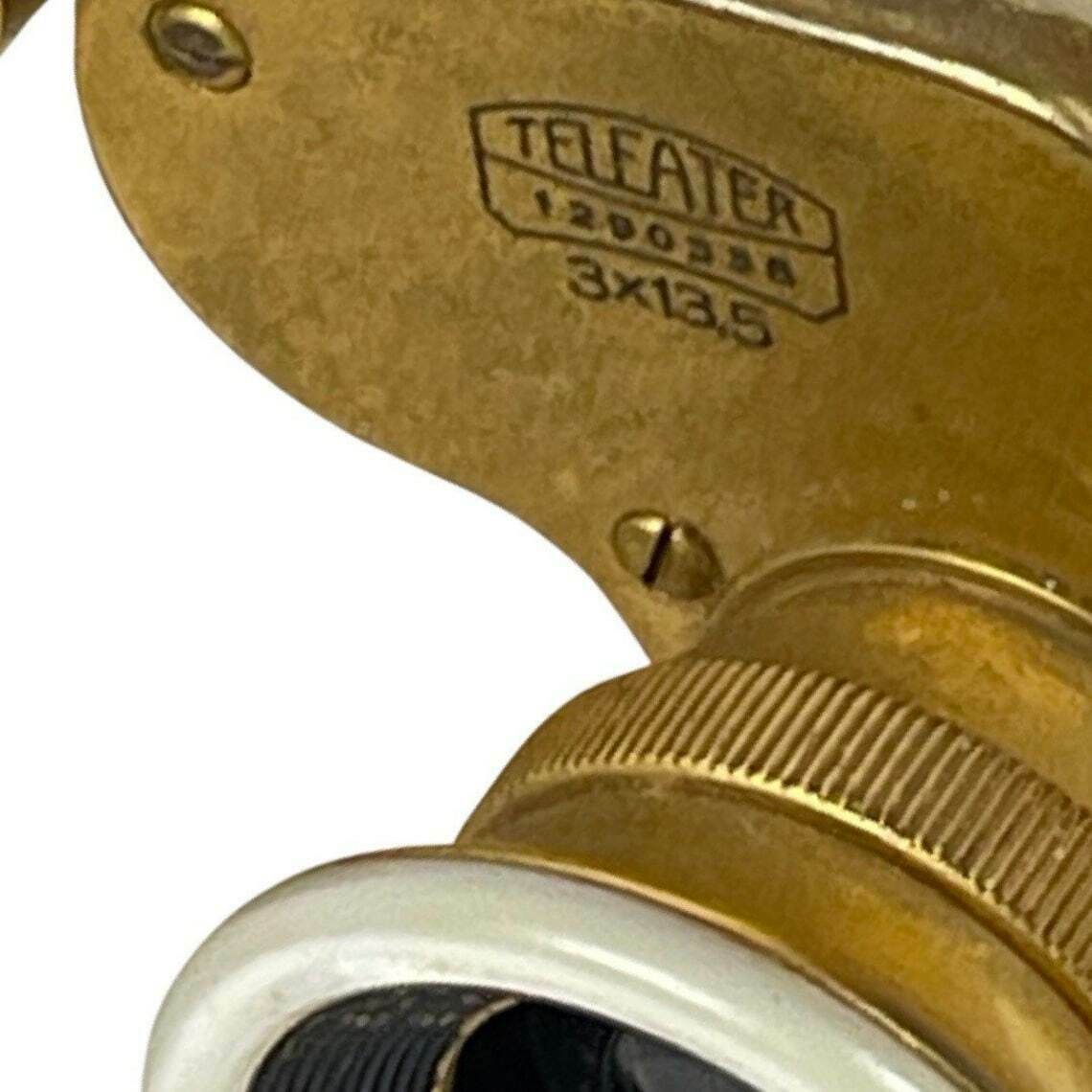 Carl Zeiss Jena Teleater Antique German Made Theater Viewer Binoculars Opera Glasses Brass Casing With Mother Of Pearl Ca. 1930 photo 322.0