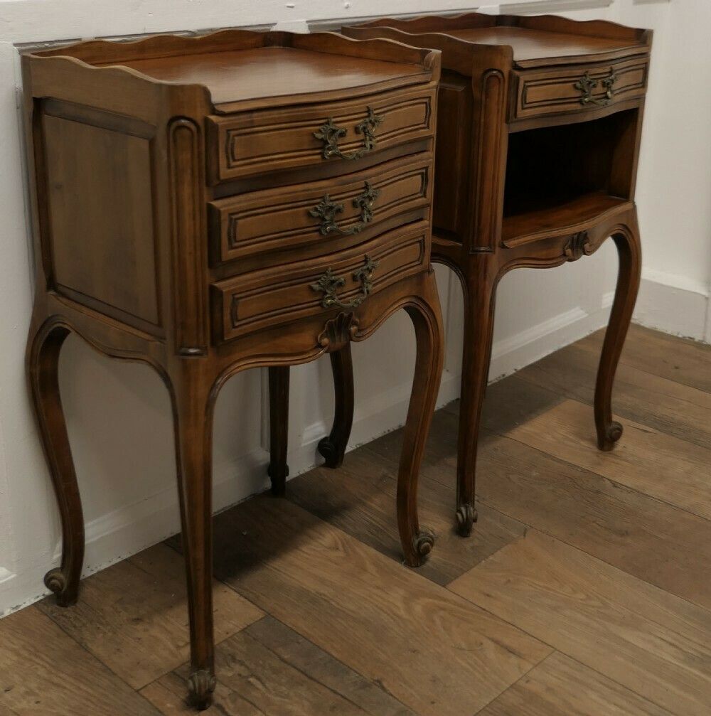 Pair Of French Cherry Wood Bedside Cabinets Or Cupboards photo vinterior
