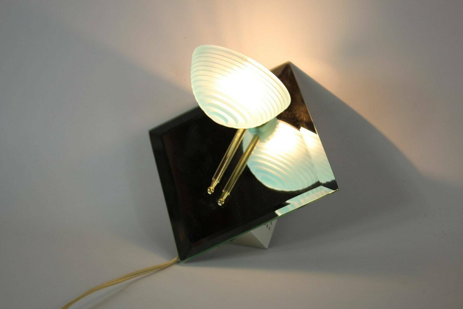 Messing & Spiegel   Herda   Hollywood Regency Stijl Lamp photo vinterior