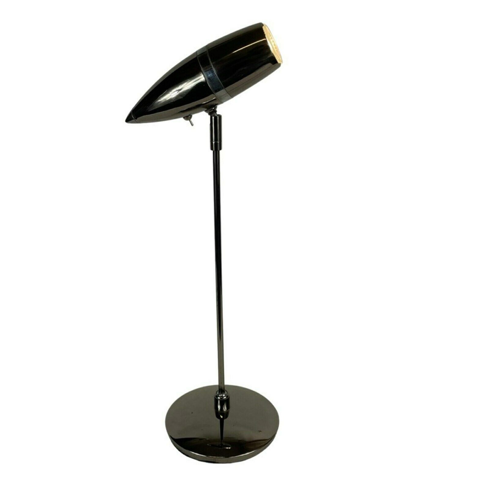 Chromen En Gunmetal Bureaulamp | Jaren 1980 | Volledig Verstelbaar | Italiaans Fabricaat