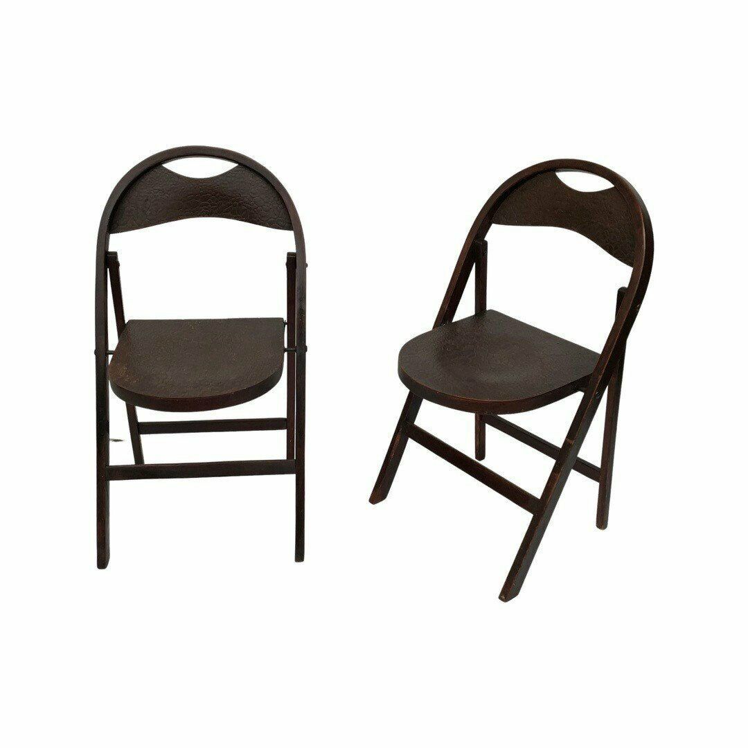Thonet B751 (Set)   Folding Chair   Art Deco   Crocodile   Aligator Pattern (Fully Original Rare) photo furniture