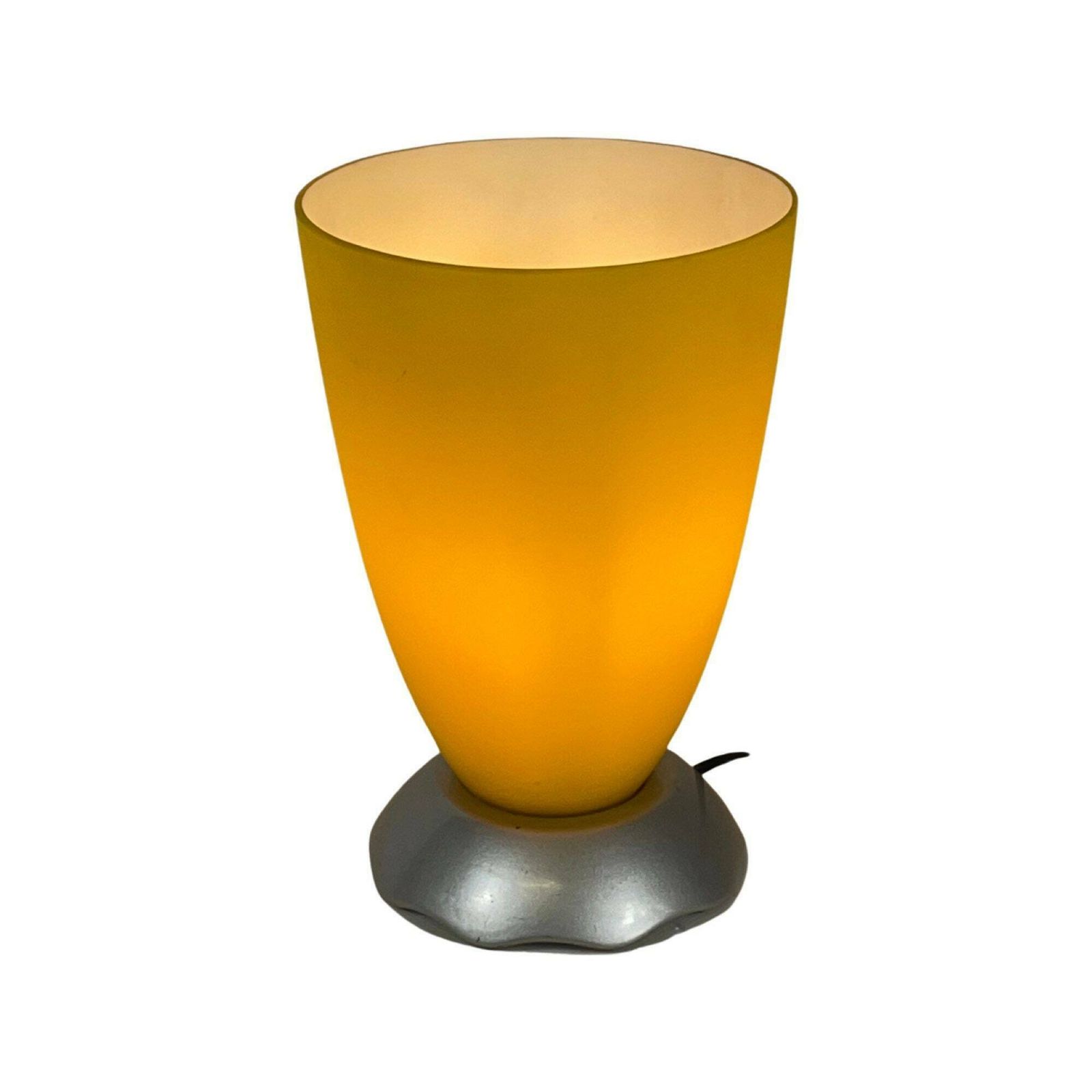In De Stijl Van / Toegeschreven Aan Foscarini – Tafellamp – Eivormige Glazen Kap En Keramische Voet