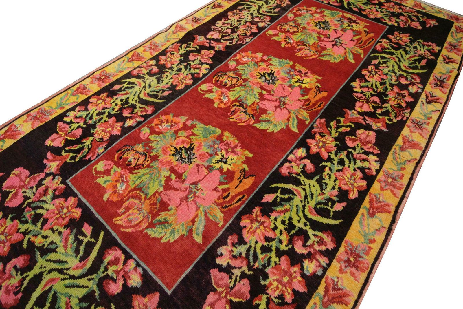 Floral Antique Rug, Handmade Carpet Handwoven Rug Oriental Livingroom Rug photo 2650.0