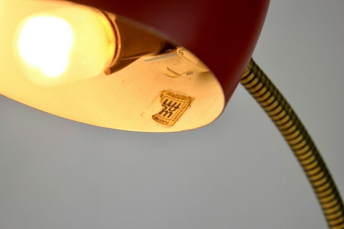 Fm Design Denmark – Rode Bureaulamp – Scandinavisch Design – Messing Hals photo 182.0