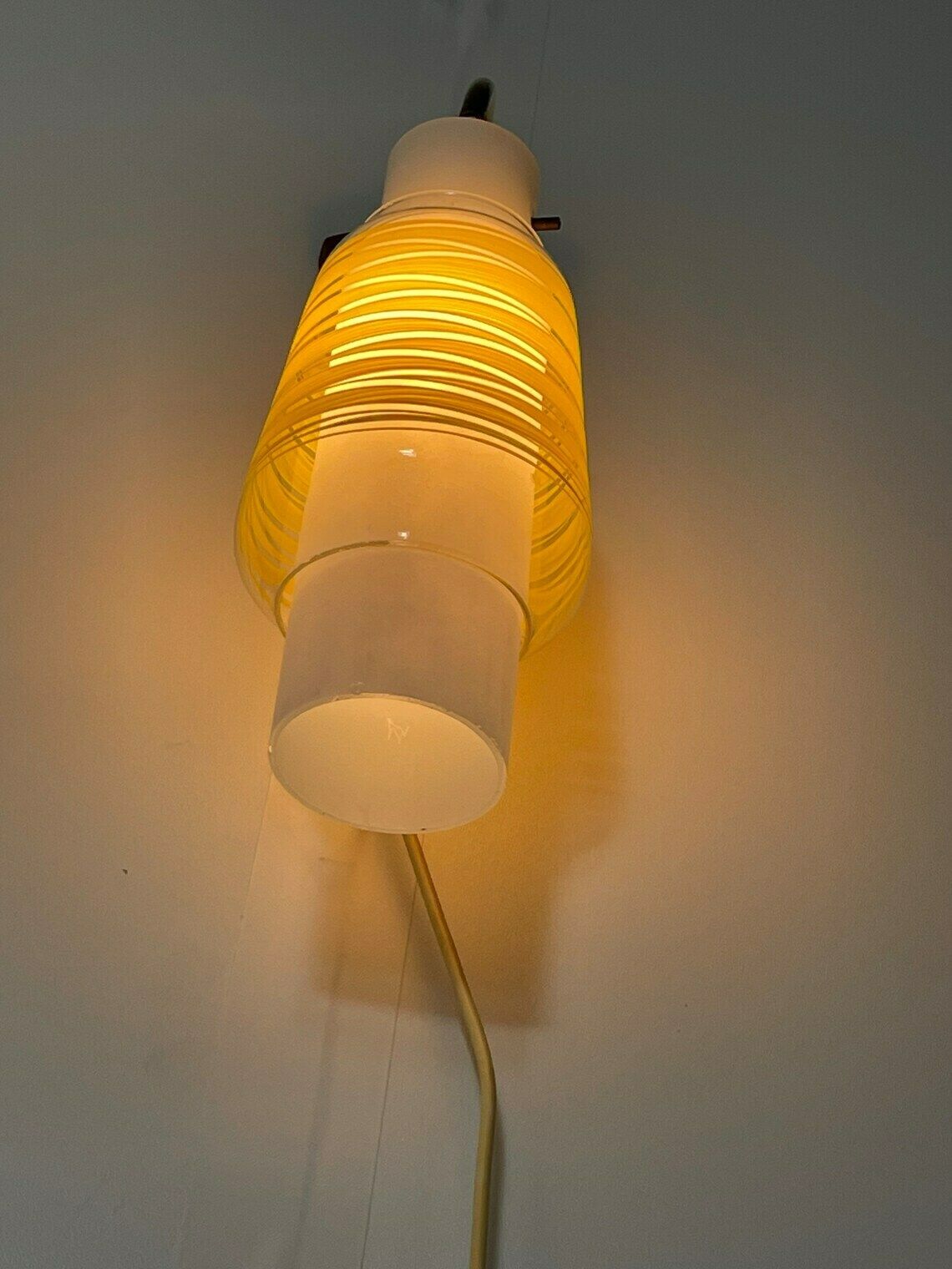 Vintage   Wall Mounted Lamp With Double Glass Shade   Teak Mounting   1960’s photo vinterior