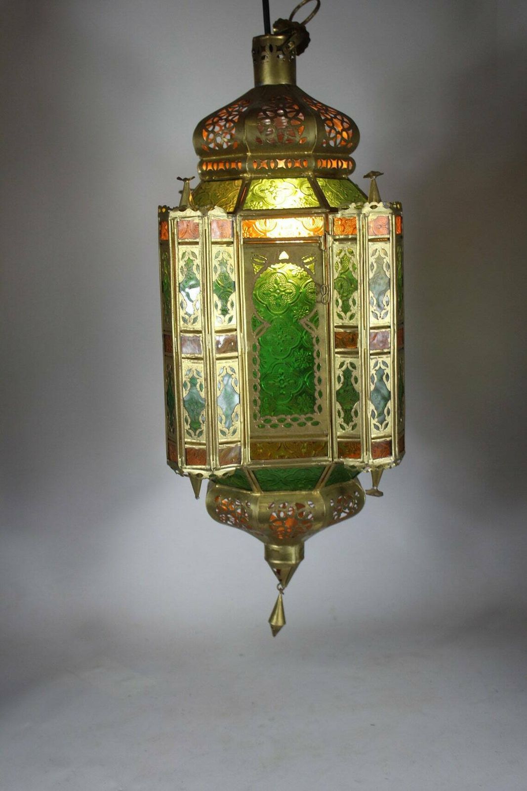 Arabian Hanging Pendant   Green Etched Glass And Tin photo furniture
