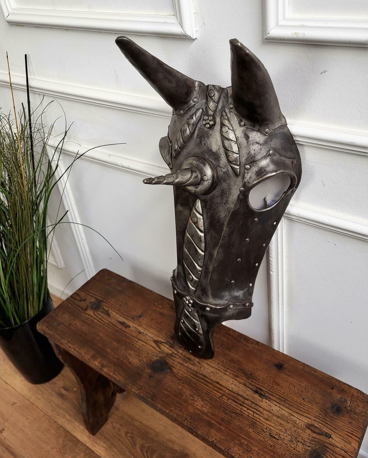 18th Century Italian Wrought Iron Chamfron, Shaffron, Horse Armour Mask photo 3105.0