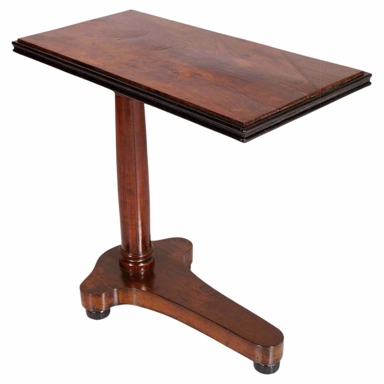 19th Century Italy Antique Bed Service Table In Walnut, Neoclassic, Wax Polished £3,105.07