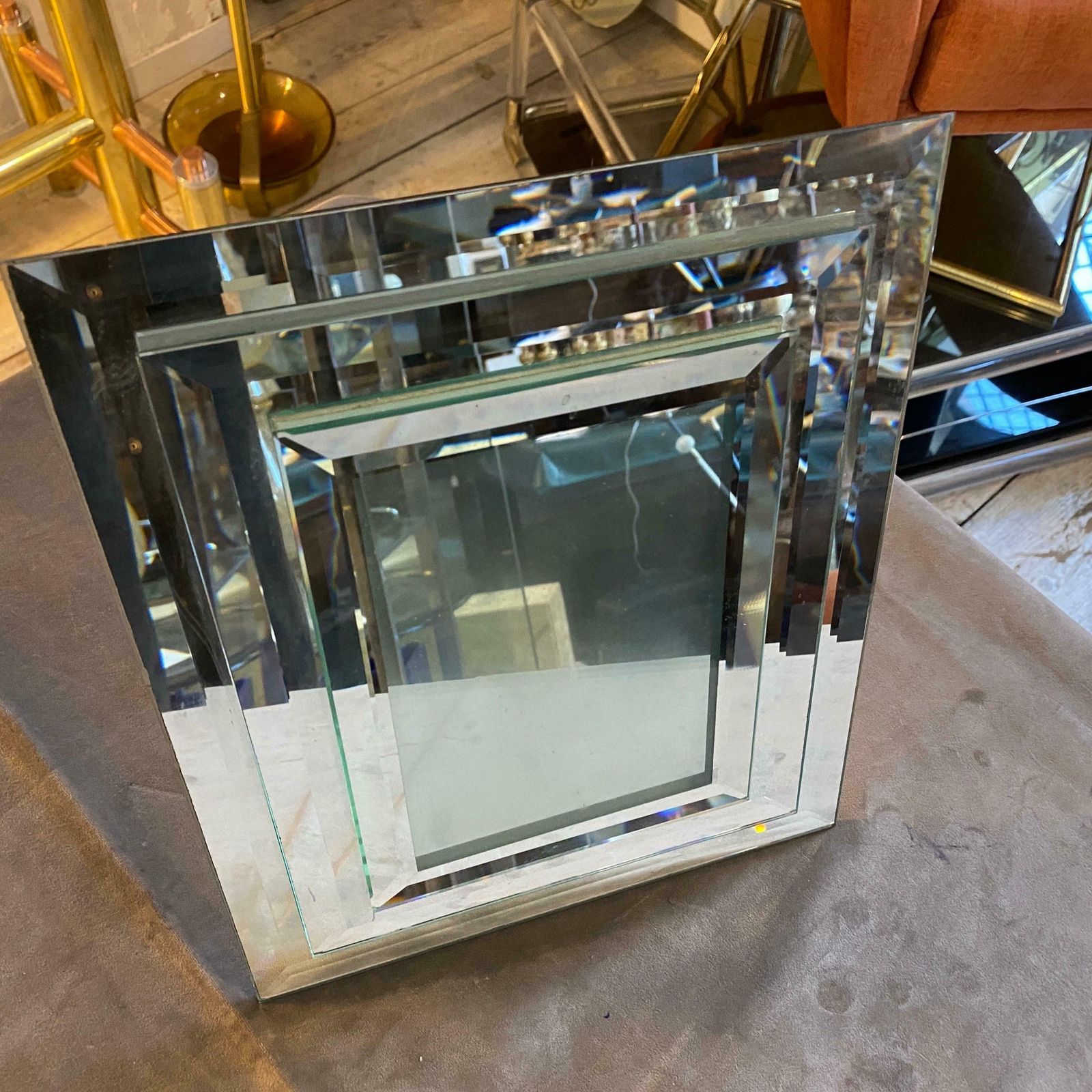 1950s Mid Century Modern Mirrored Glass Picture Frame By Fontana Arte photo Home Decor