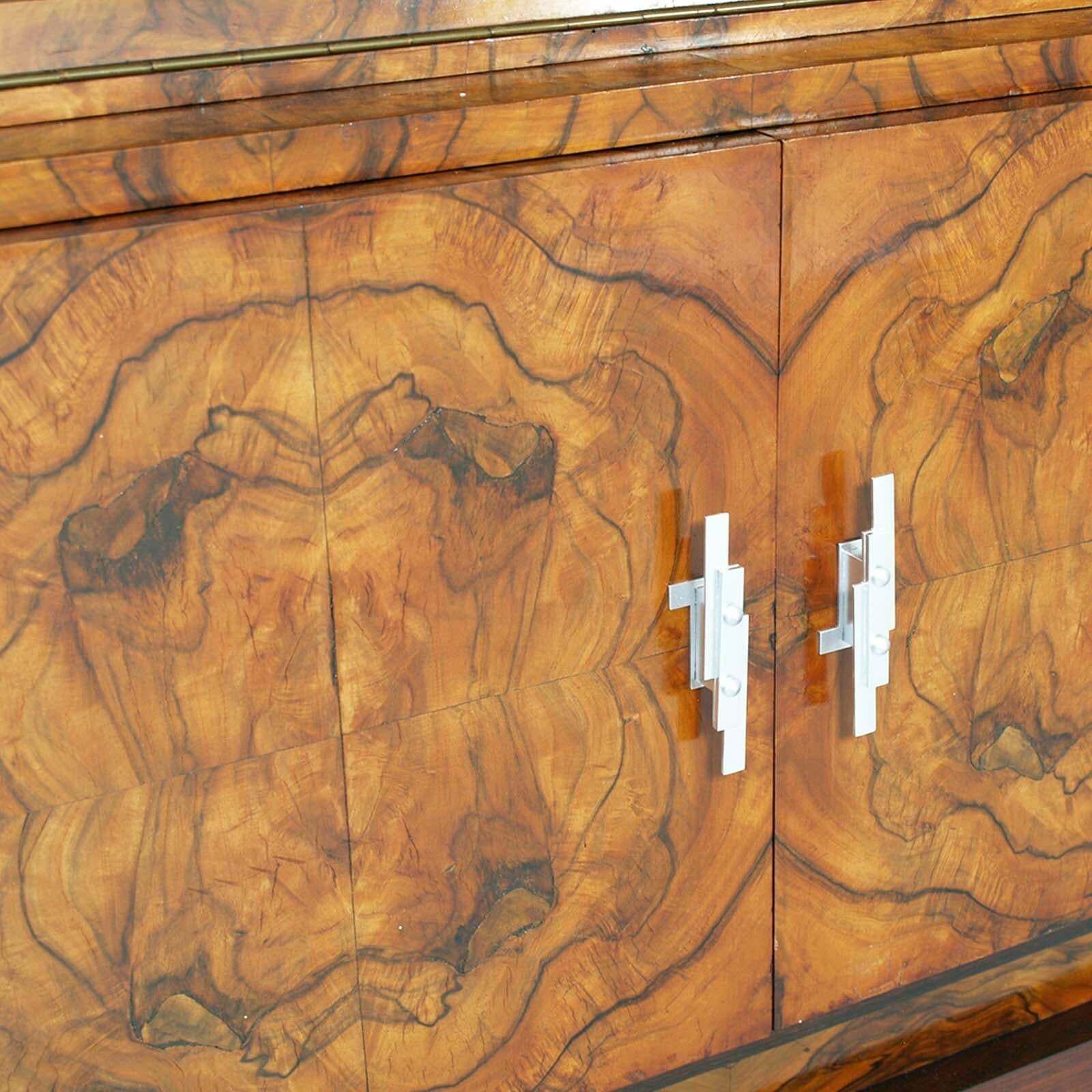 1930s French Art Decò Sideboard Buffet Dry Bar By Jules Leleu, In Walnut Briar photo buy