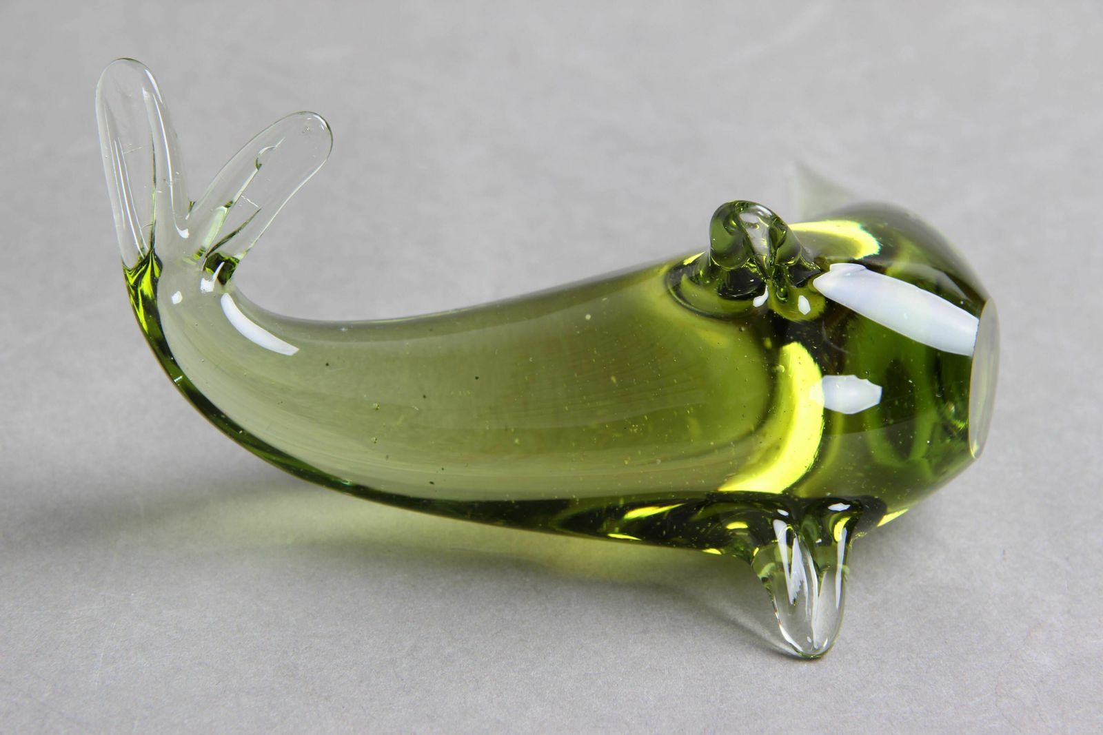 Sea Lion In Green Glass, 1970s Figure In Green Glass, photo furniture