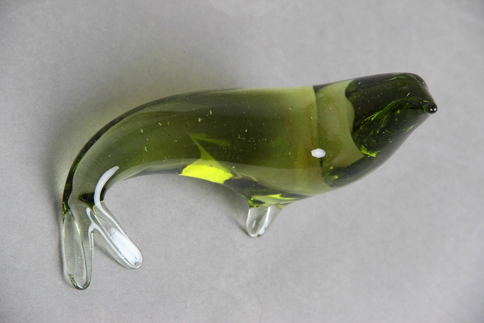 Sea Lion In Green Glass, 1970s Figure In Green Glass, photo for sale