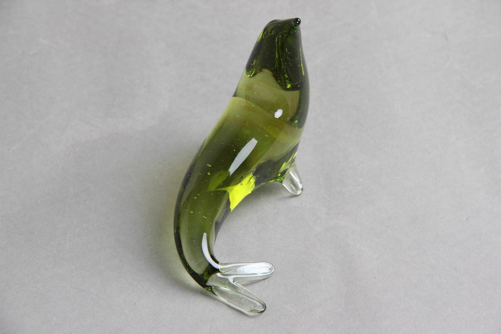 Sea Lion In Green Glass, 1970s Figure In Green Glass, photo 100.0