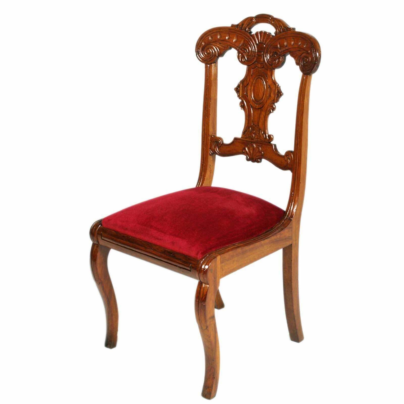 Early 18th Century France Pair Side Chairs, Charles X, Hand Carved Maple Wood photo Furniture
