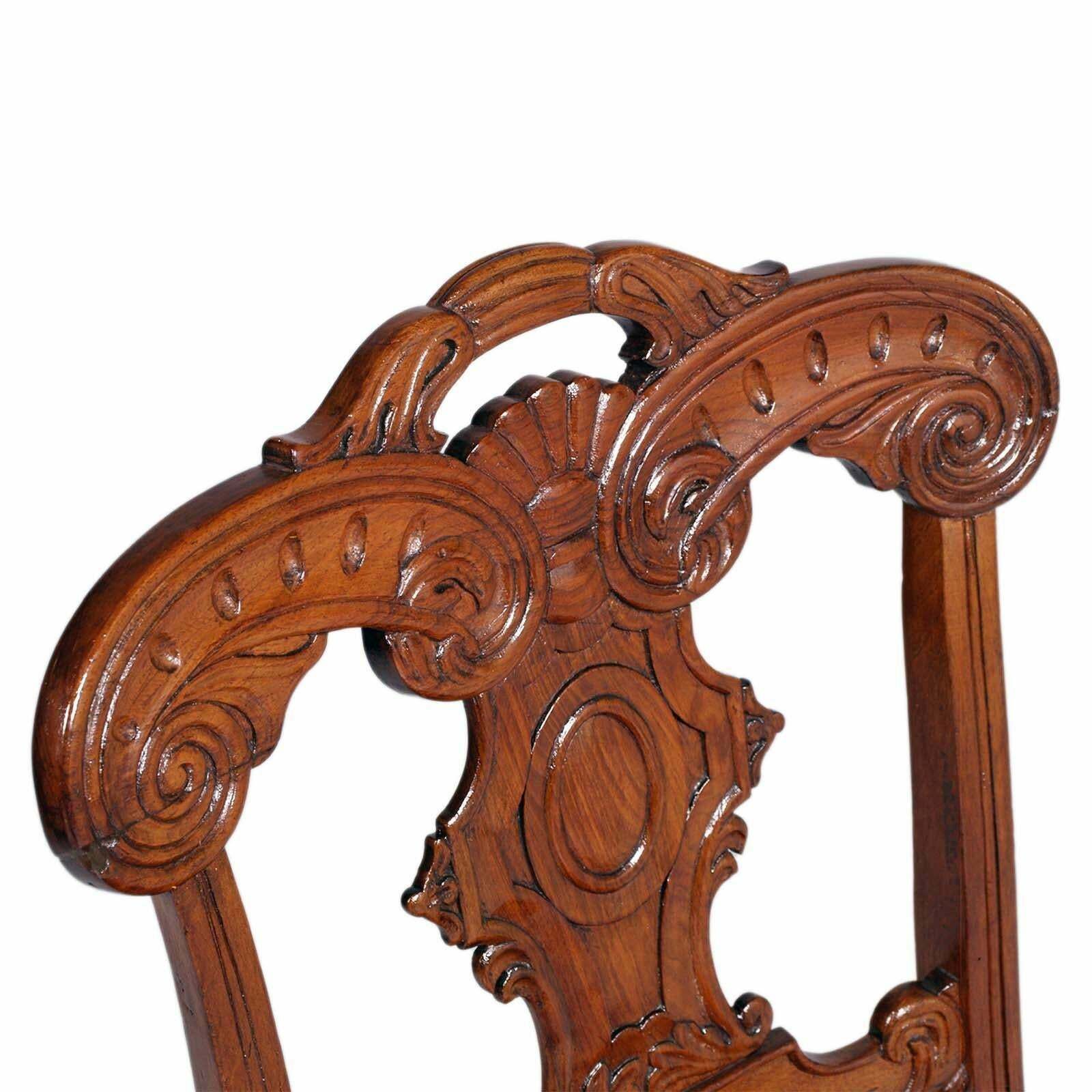 Early 18th Century France Pair Side Chairs, Charles X, Hand Carved Maple Wood photo vintage