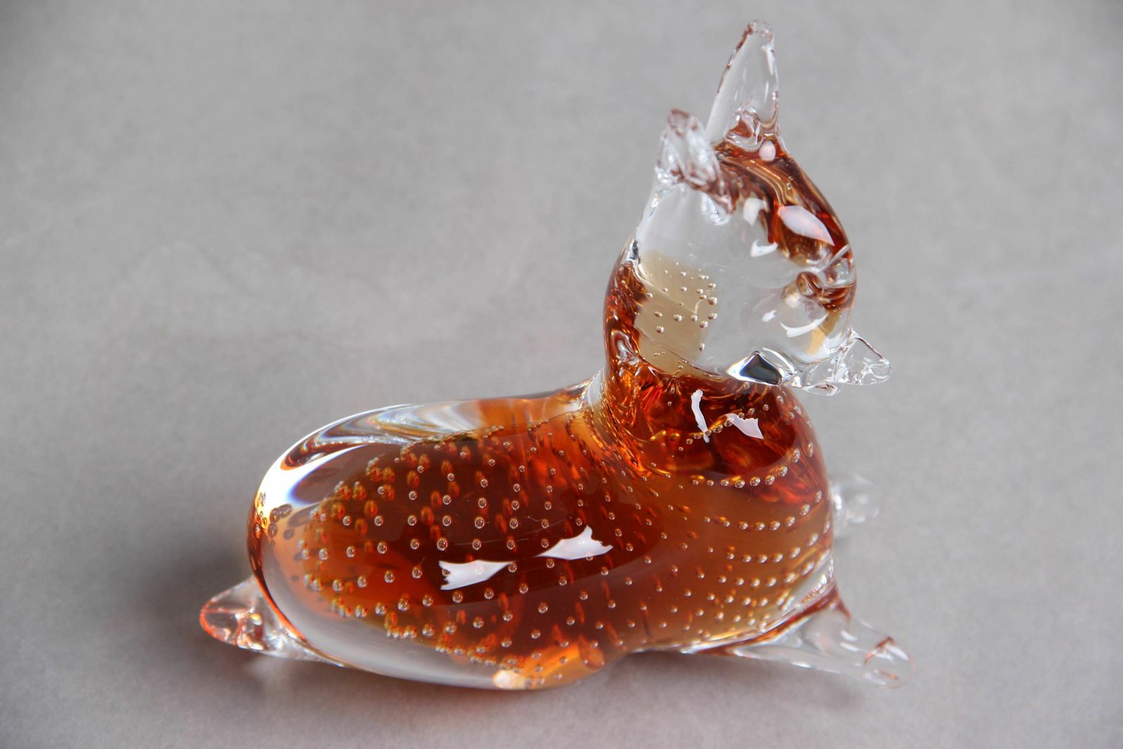 Bambi In Handmade Glass, Amber And Clear Glass, 1970s Design photo 100.0