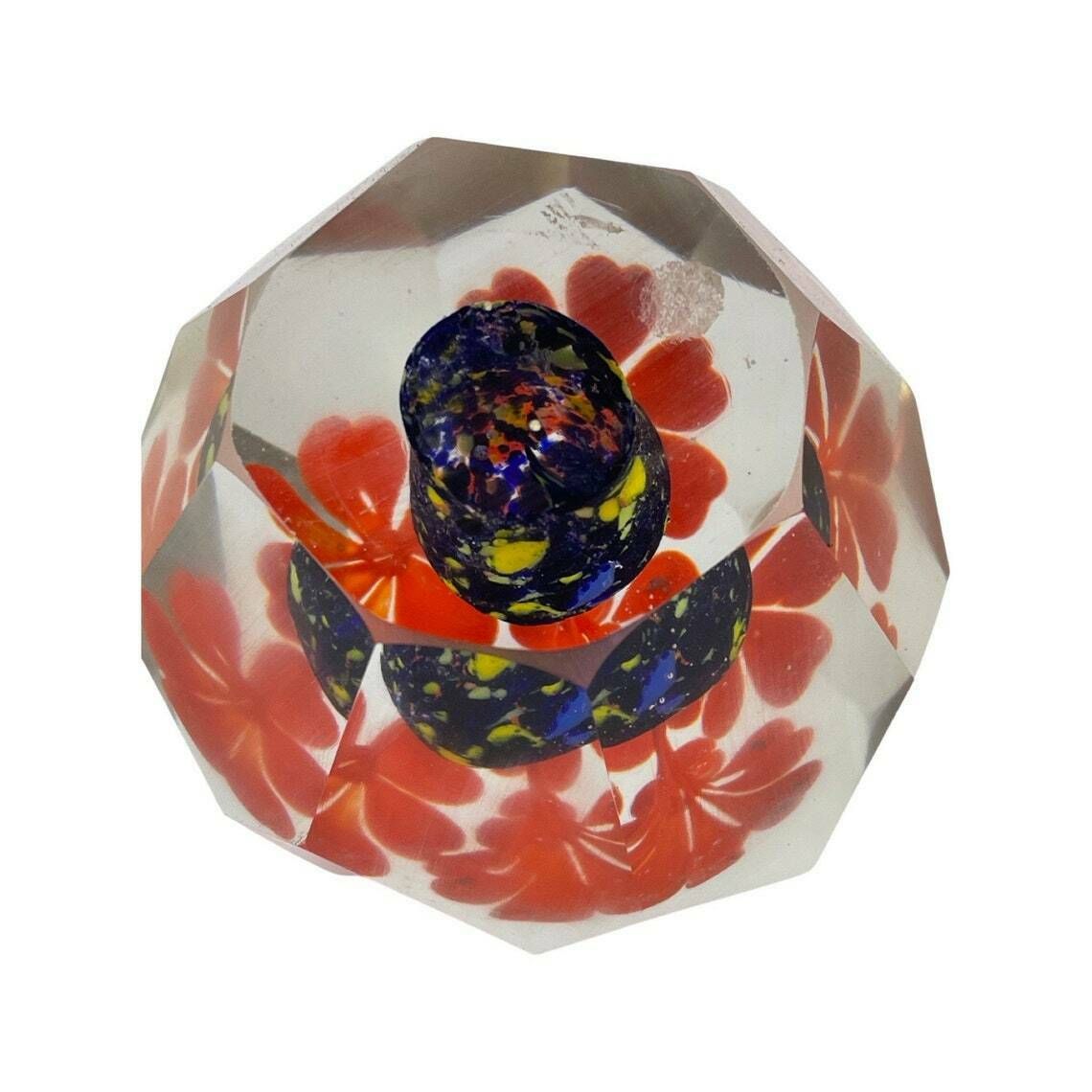 Handmade   Facet Cut   Presse Papier / Paperweight  Floral Decor photo for sale