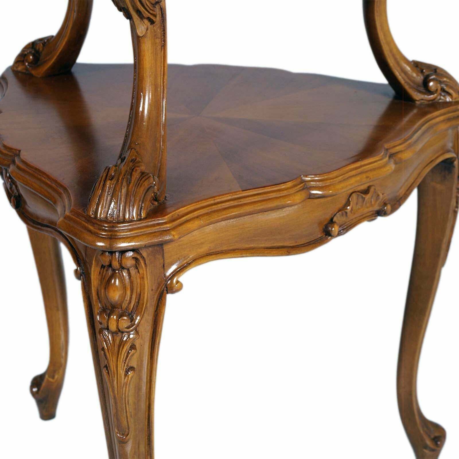 Early 20th Century Two Tiered Baroque Venetian Tripod Dessert Table In Walnut photo 6715.84