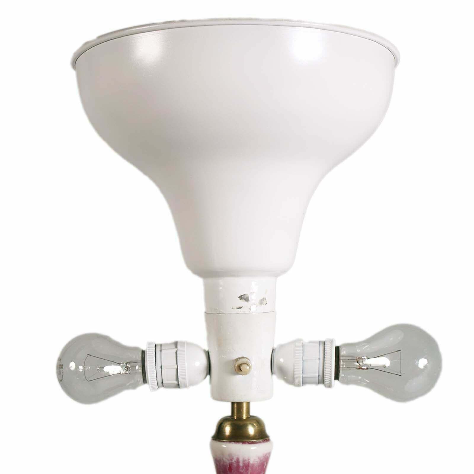 Art Deco Floor Lamp With Gilt Brass Stem With Inserts Richard Ginori Porcelain photo 3408.76