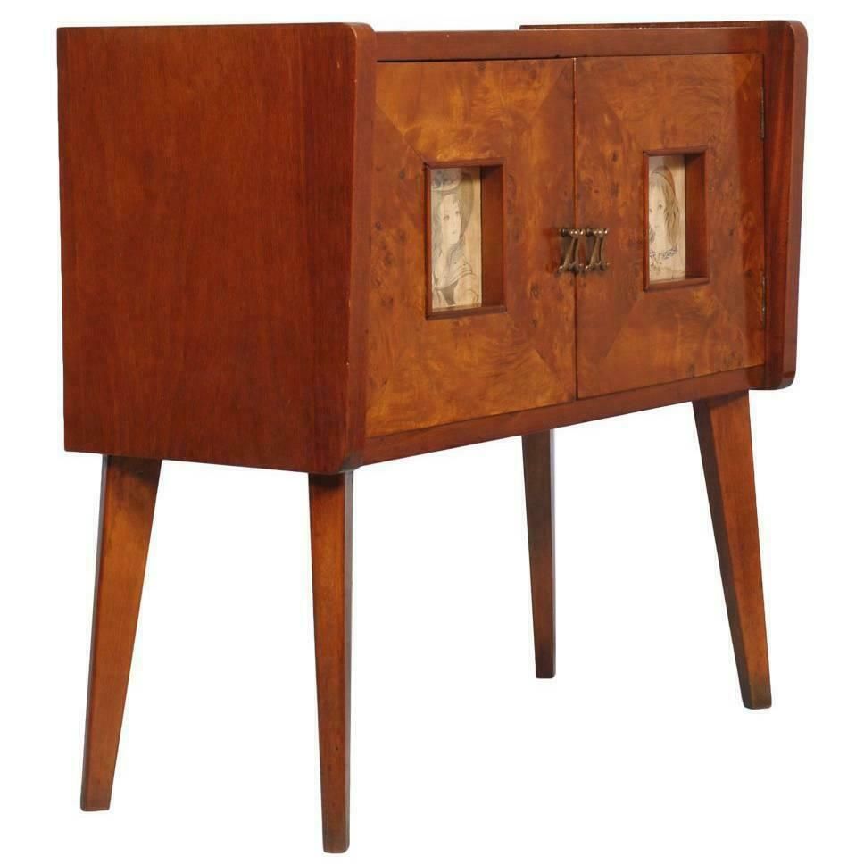 Art Deco Dry Bar Cabinet By Meroni & Fossati Gio Ponti Attributed, Briar Of Elm photo furniture