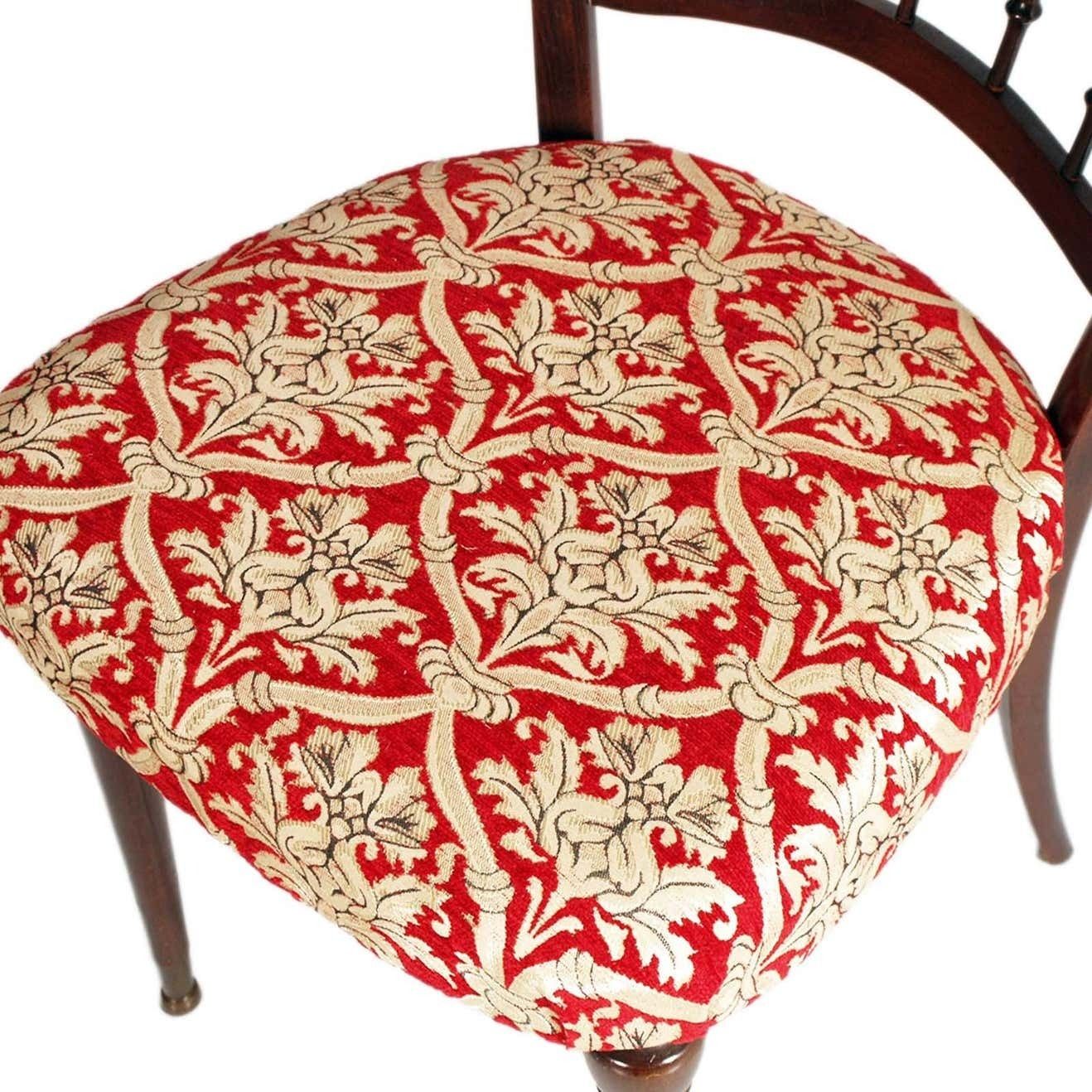 Mid Century Chiavari Chair By Paolo Buffa, Belle Epoque, Reupholstered Fortuny photo 2420.48