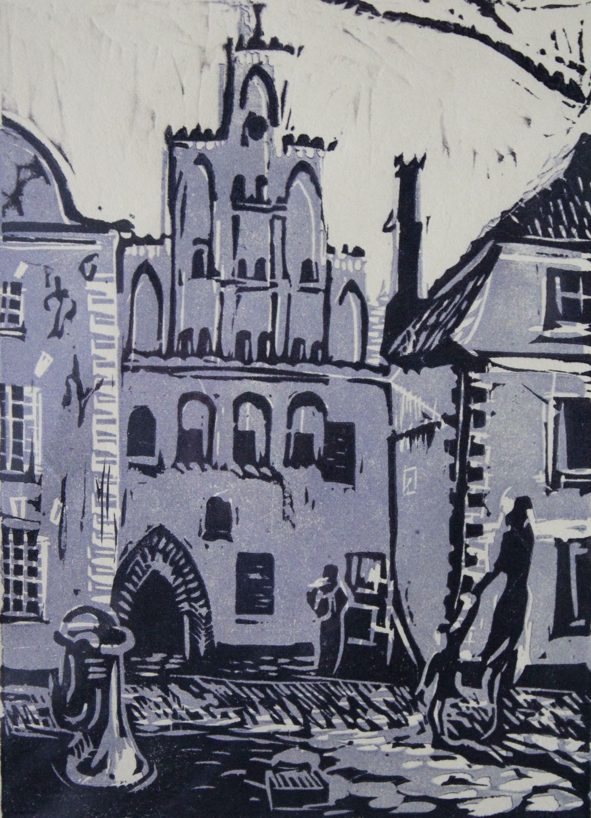 3 Brothers 2005 A/E Linocut Paper 23x12 Cm