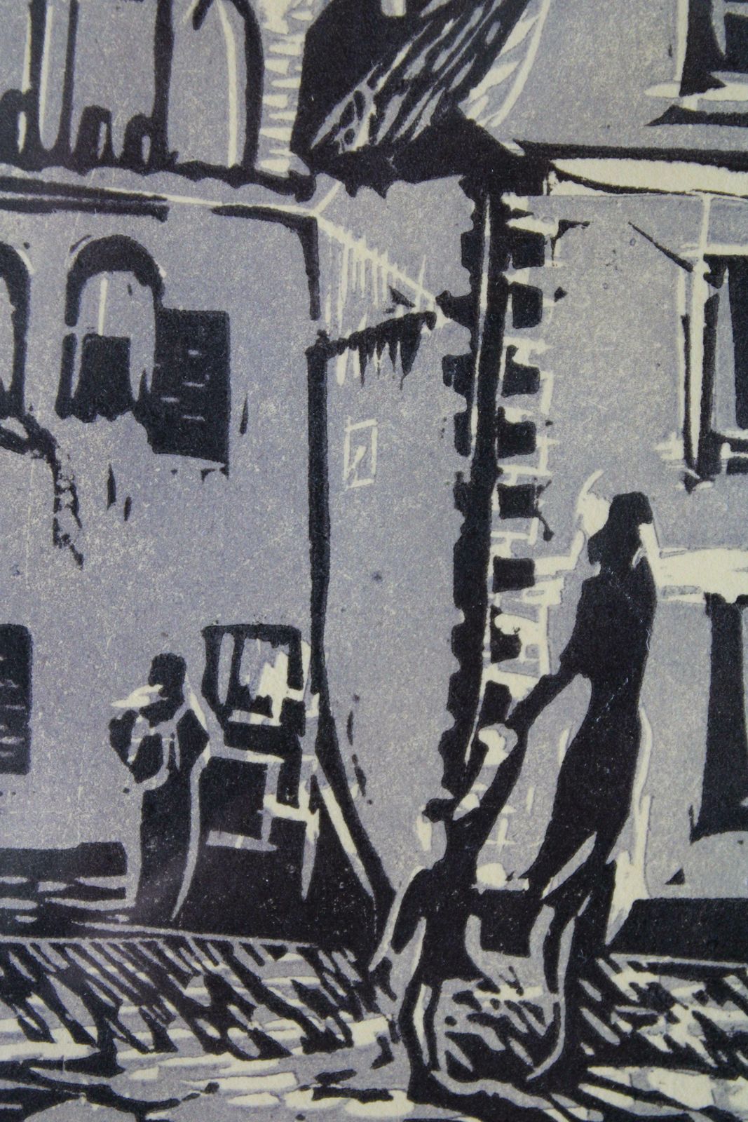 3 Brothers 2005 A/E Linocut Paper 23x12 Cm photo Art