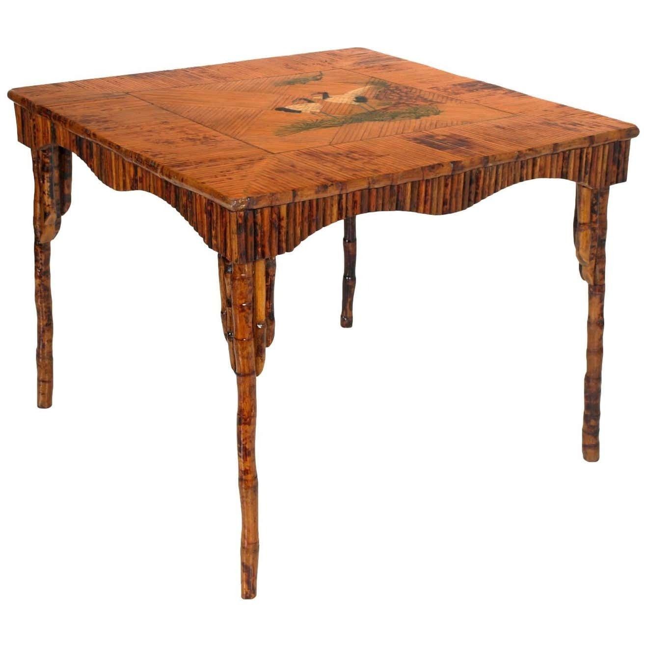 Precious Art Deco Chinoiserie Table From The 1920s, In Beech Wood Hand Carved