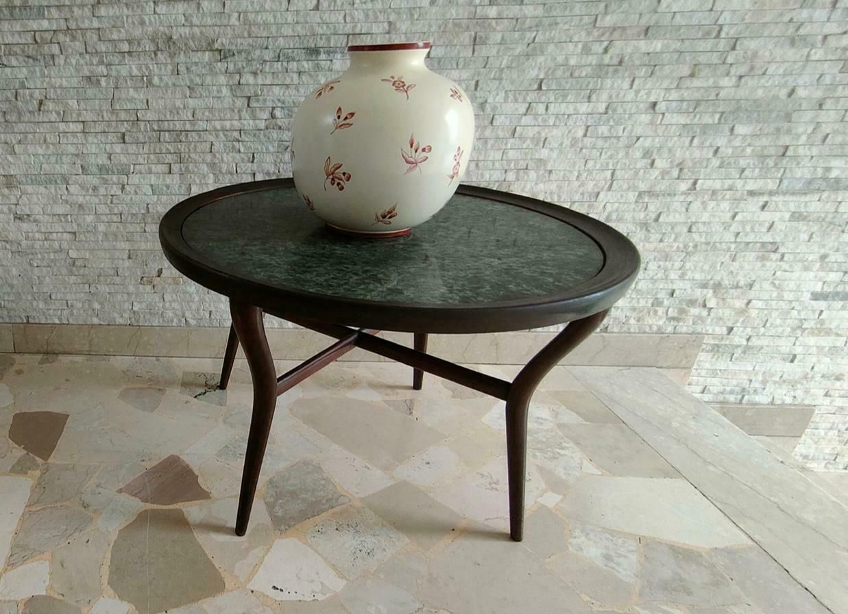 Giuseppe Scapinelli Coffee Table Marbre Rosewood Wood 1940 Italy photo Furniture