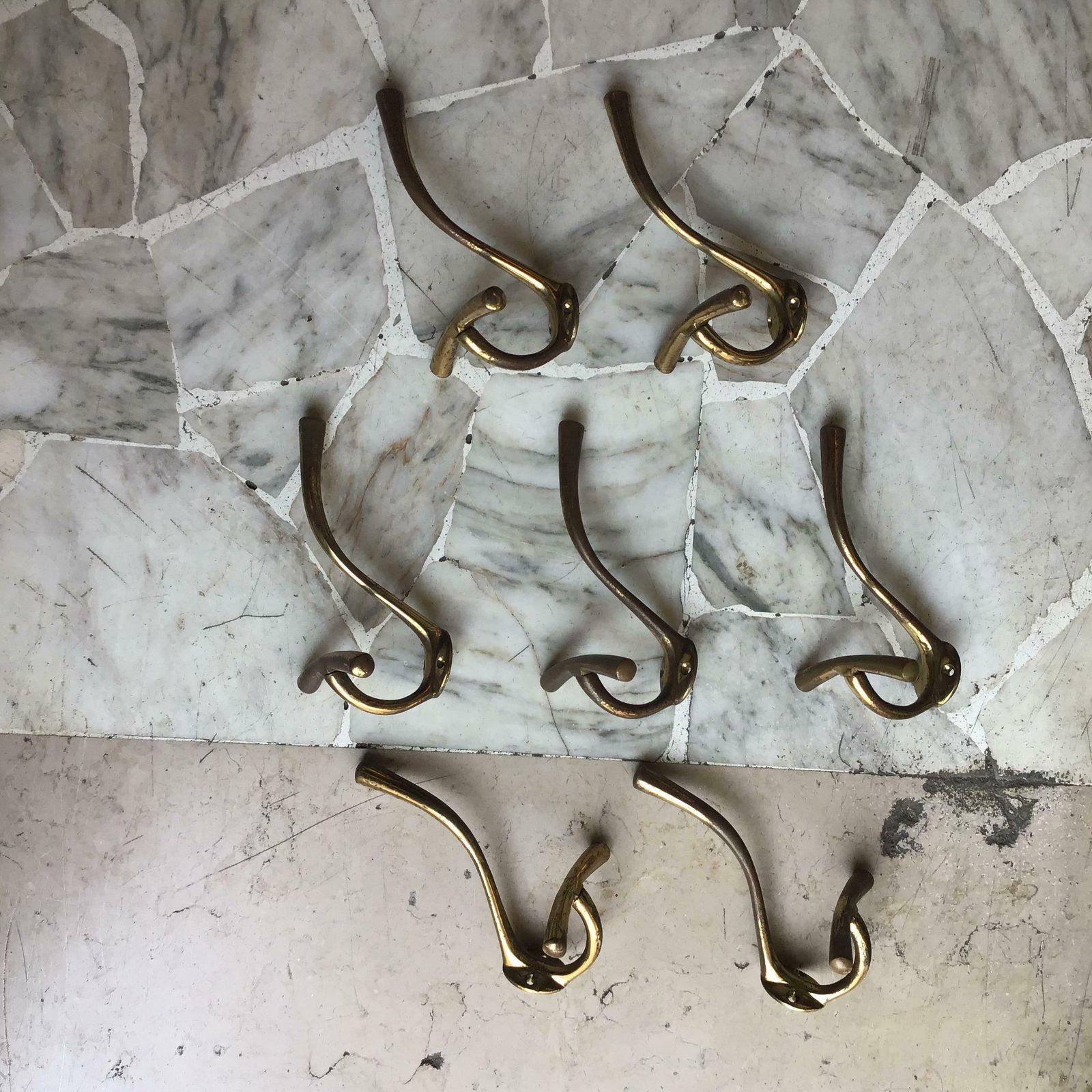 Luigi Caccia Dominioni N 7 Coat Hangers Brass 1950 Italy photo for sale