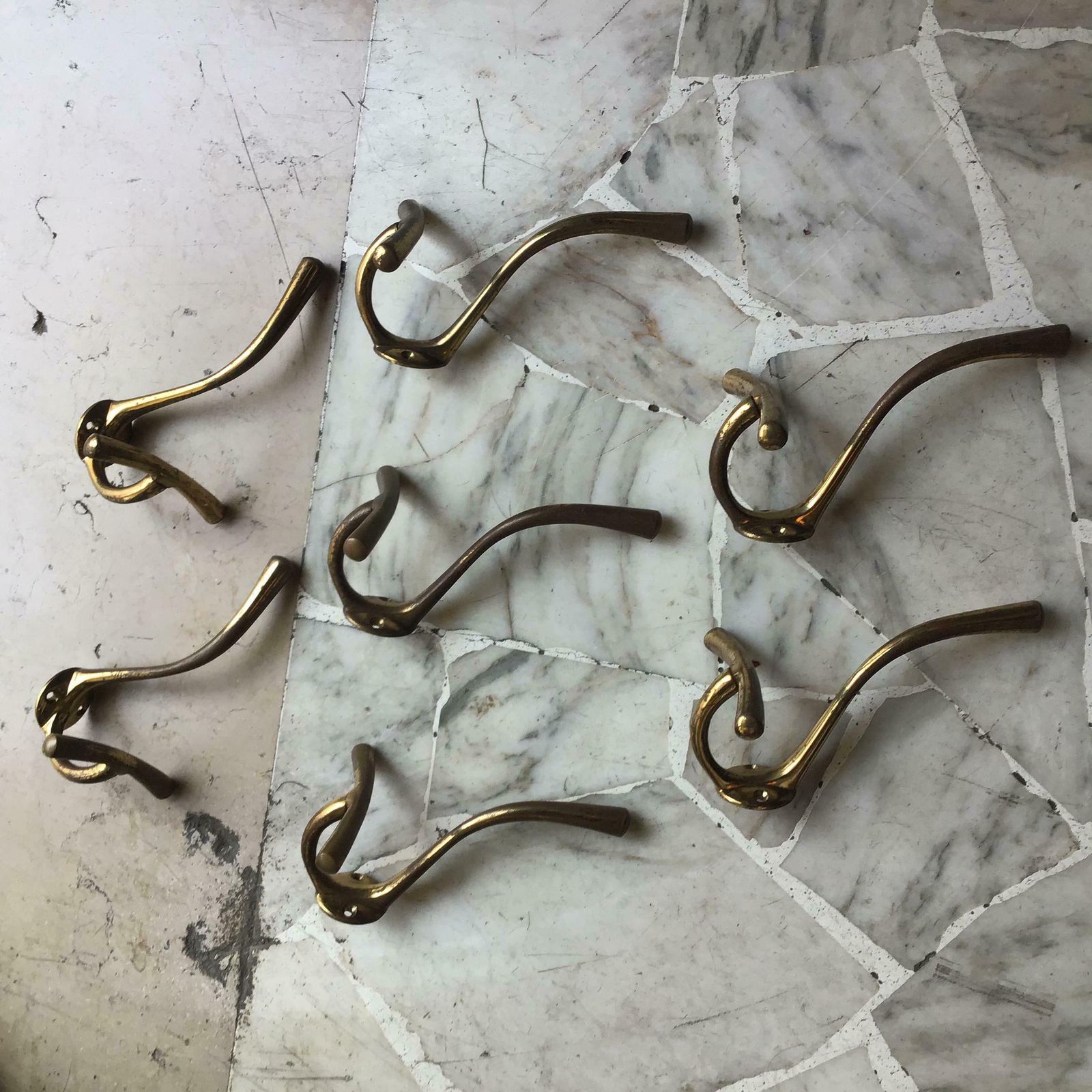 Luigi Caccia Dominioni N 7 Coat Hangers Brass 1950 Italy photo vintage