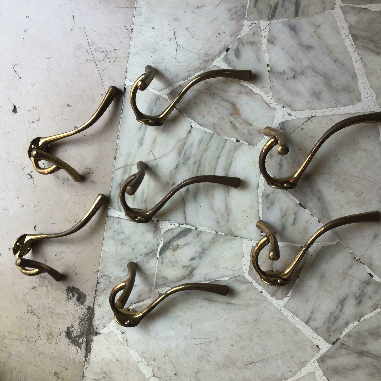 photo for sale Luigi Caccia Dominioni N 7 Coat Hangers Brass 1950 Italy