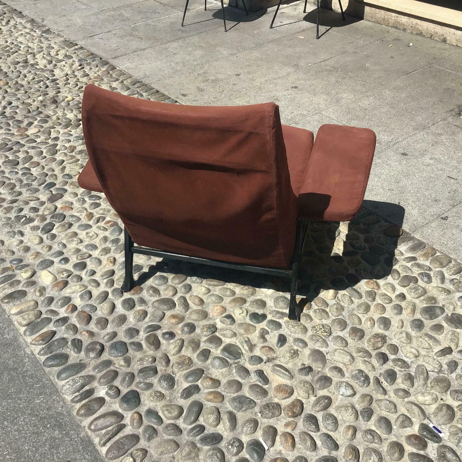 Arflex  Roberto Menghi  Armchair Iron Fabric Padding 1950 Italy photo Furniture