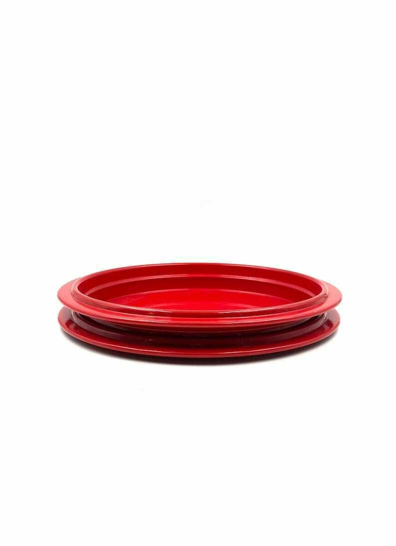 Gianfranco Frattini, Red Centerpiece / Tray, Progetti Italy, 1970s