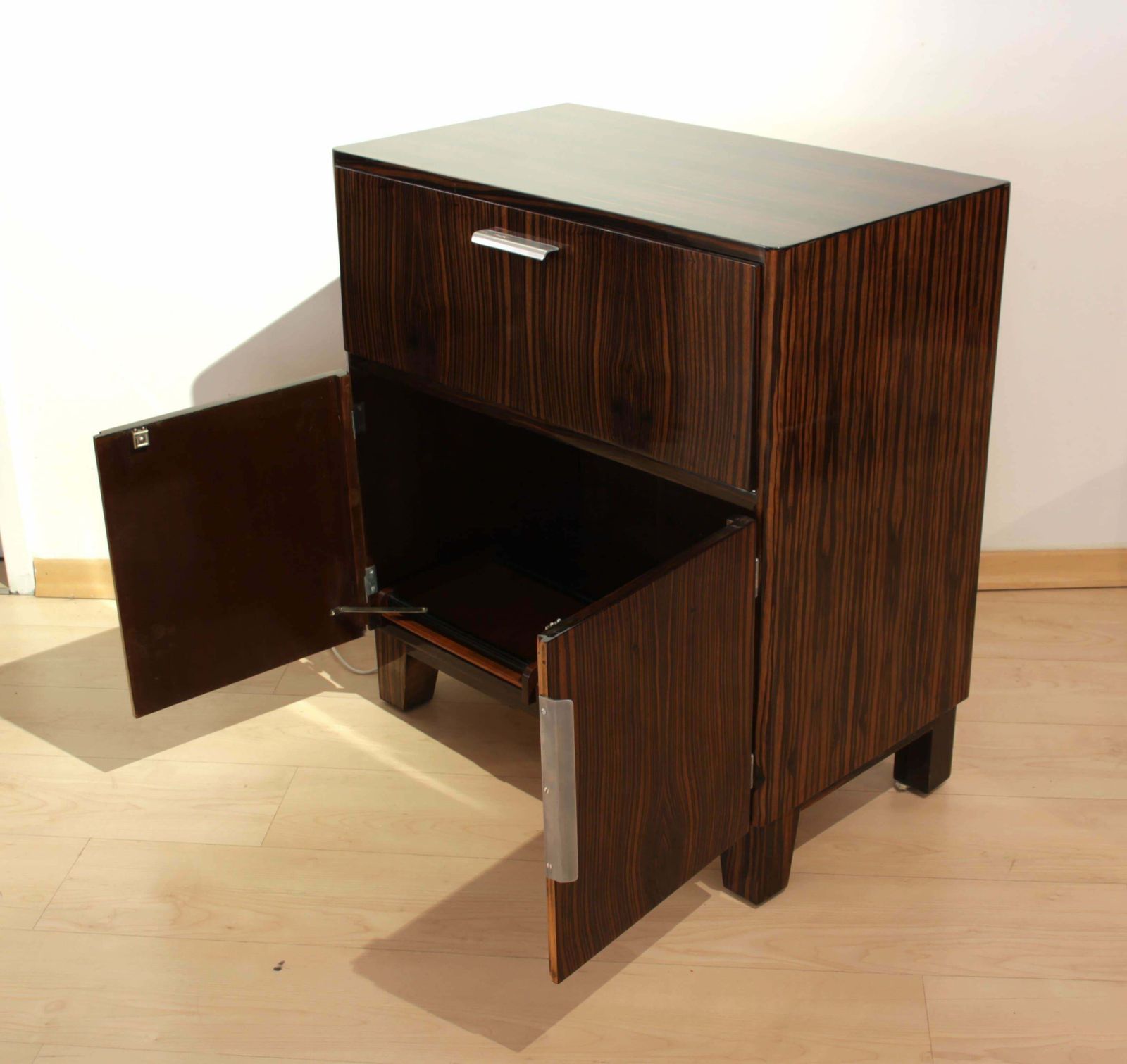 Small Art Deco Drinks Cabinet, Macassar Veneer, France, Circa 1930 photo Furniture