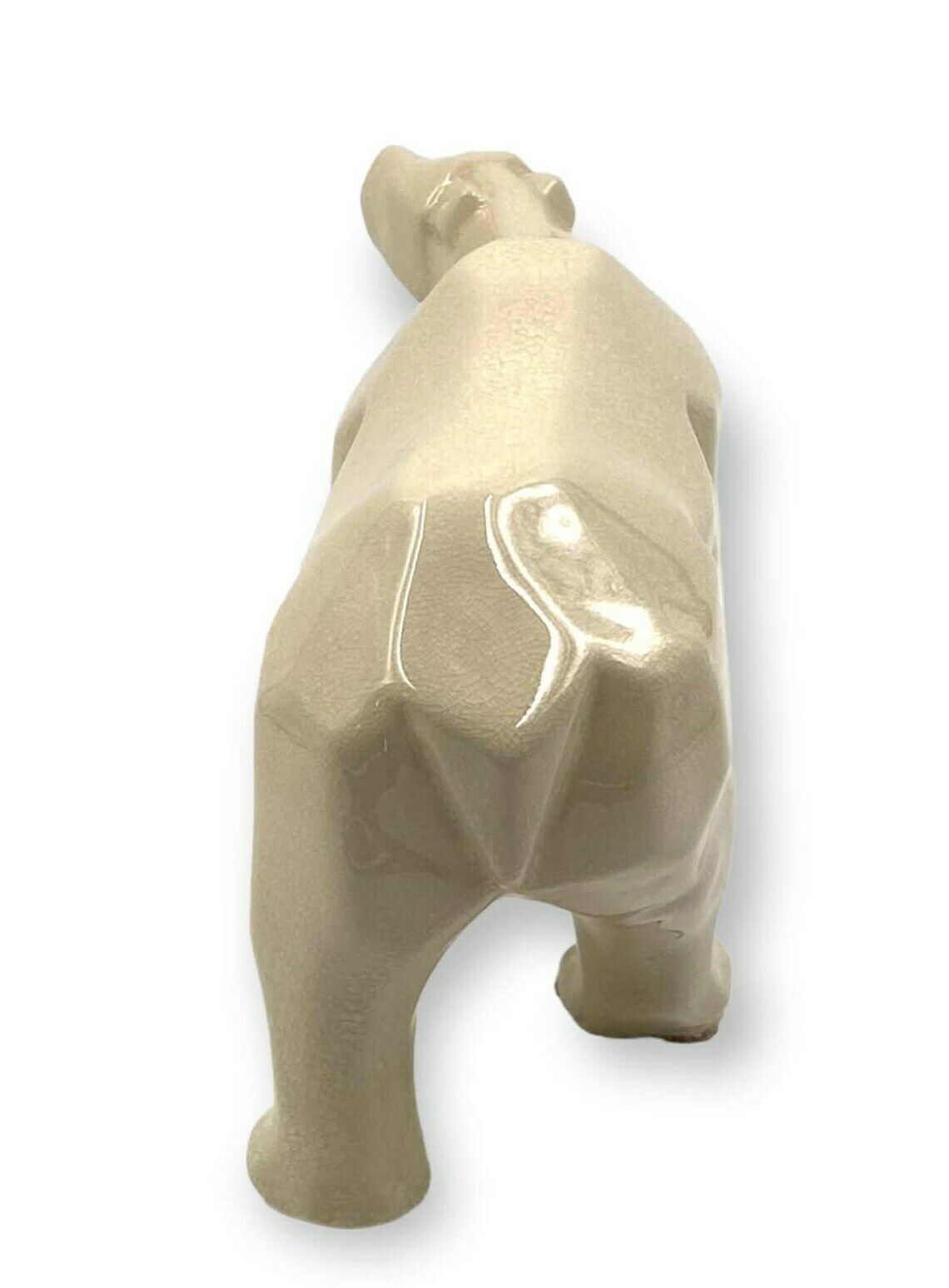 Art Déco Style Cubist Craquelé Polar Bear , L&V Ceram, France Ca. 1970 photo buy